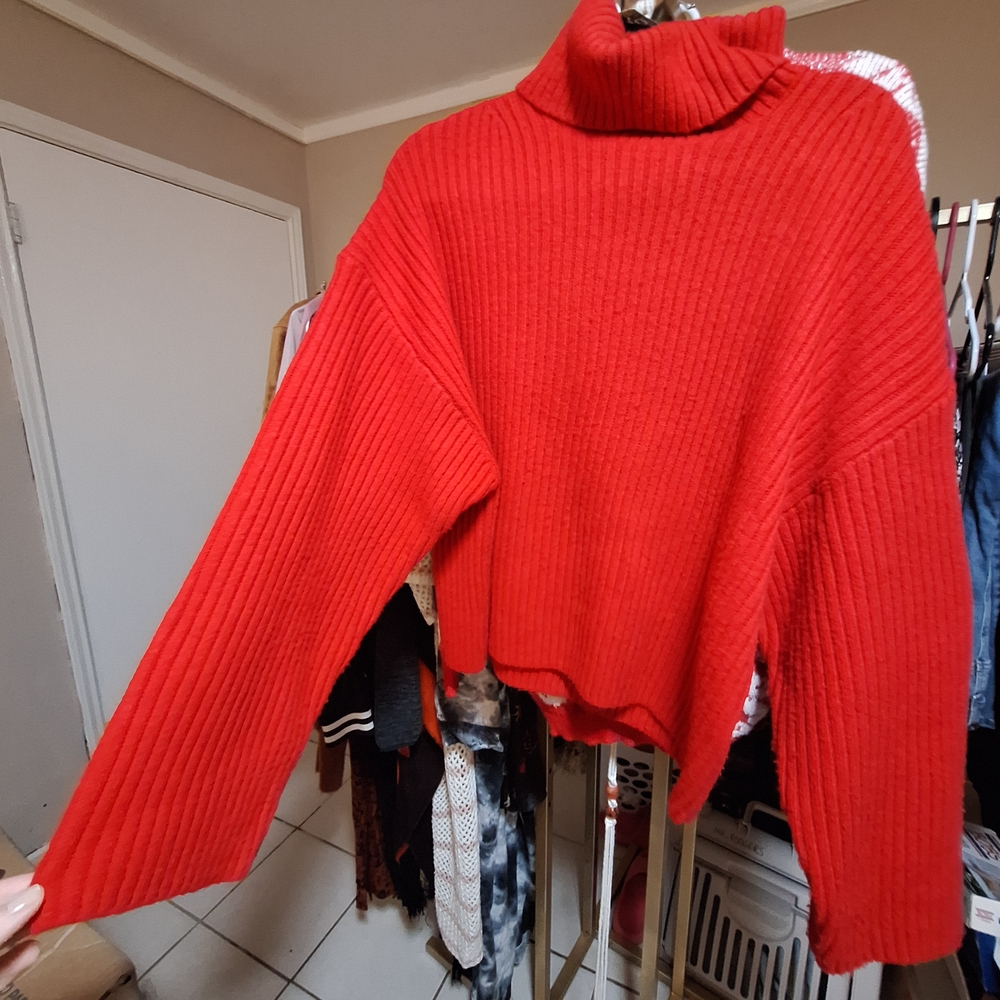 H&M Vibrant Red Turtleneck Sweater
